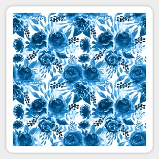 Blue peonies flowers pattern #2 Sticker